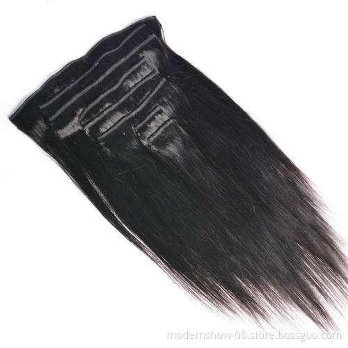 Factory Wholesale price 100 human hair  clip in hair extensions vendors cuticle aglined brazilian hair